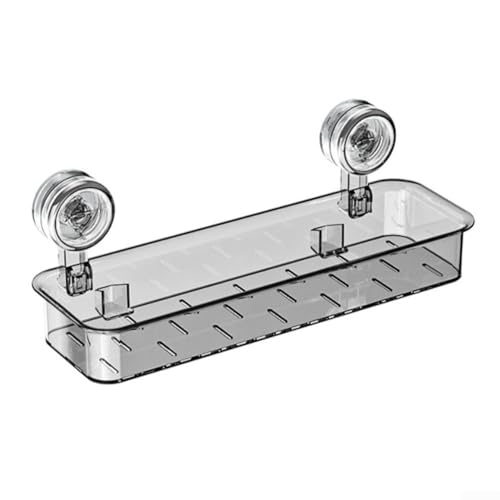 Badregal mit Saugnapfhalterung, ohne Bohren, Dusch-Organizer-Regal zur Aufbewahrung von Toilettenartikeln und Küchenzubehör, feuchtigkeitsbeständig (Re-translucent Gray) von Lioaeust