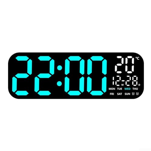 Digitale Wanduhr mit integriertem Timer, mit klarem Display, geeignet für Wohnzimmer, Schlafzimmer oder Arbeitsbereiche (blau) von Lioaeust