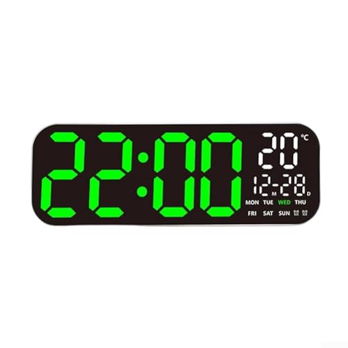 Digitale Wanduhr mit integriertem Timer, mit klarem Display, geeignet für Wohnzimmer, Schlafzimmer oder Arbeitsbereiche (grün) von Lioaeust