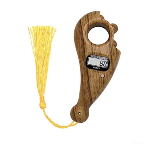 Digitaler Gebetsperlenzähler mit glattem Rollmechanismus, tragbares Holzgerät für Meditation, Gebetszählung und Entspannung mit klarem 5-stelligem Bildschirm von Lioaeust