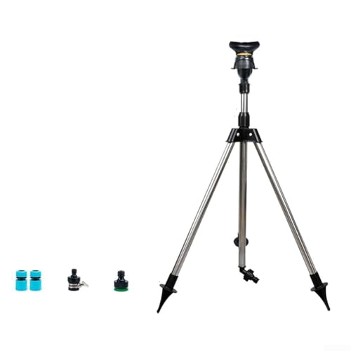 Drehregner-Stativ aus Edelstahl mit Teleskop-Höhenverstellung für eine vollständige 360-Grad-Rasen- und Gartenbewässerung, stabil und zuverlässig (C) von Lioaeust