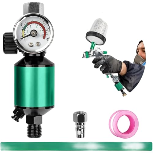 Druckminderer-Ventil mit Öl- und Wasserfilter für Sprühgeräte, entworfen, um den Luftdruck bis zu 140 PSI mit effizienter Feuchtigkeitsabscheidung zu halten (grün) von Lioaeust