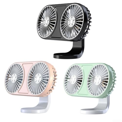 Dual Head Auto Ventilator mit USB Power und einstellbarem Luftstrom für alle Fahrzeugtypen (Grün) von Lioaeust