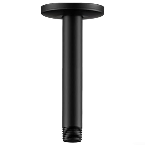 Duschverlängerung Halterung, 10-30cm Deckenhalterung Duschkopf Verlängerung Duschhalterung mit Flansch für Duschsystem Schwarz (20cm) von Lioaeust