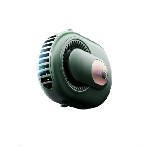 Effizienter tragbarer Ventilator mit 5 Geschwindigkeiten und LCD-Power-Anzeige, 3500 mAh wiederaufladbar, leicht für angenehmen Tragekomfort (grün) von Lioaeust
