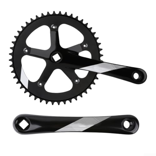 Ersatz-Kurbelgarnitur 130BCD mit 48T Kettenblatt und 170 mm Kurbel für Fixed Gear Radfahren (schwarz) von Lioaeust