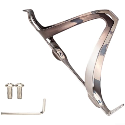 Flaschenhalter aus Aluminiumlegierung für Fahrräder mit 65 mm Schraubenlochabstand für stabile und sichere Montage an Mountainbikes und Rennrädern (rot, braun-grau) von Lioaeust
