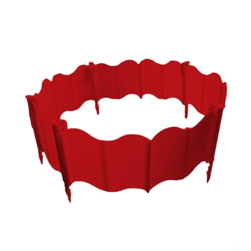 Garteneinfassung für Beet- und Rasenbegrenzungen mit modularem ineinandergreifendem Design und wetterbeständigem PP-Material geeignet für individuelle Gartenlayouts (20 rot + 10 Nägel) von Lioaeust