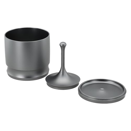 Kaffeepulver-Dosierbecher, 58 mm, Aluminiumlegierung, Dosierringe, Presse mit Deckel, Kaffeefilterhalter, Dosierbecher für Café, Küche (grau) von Lioaeust