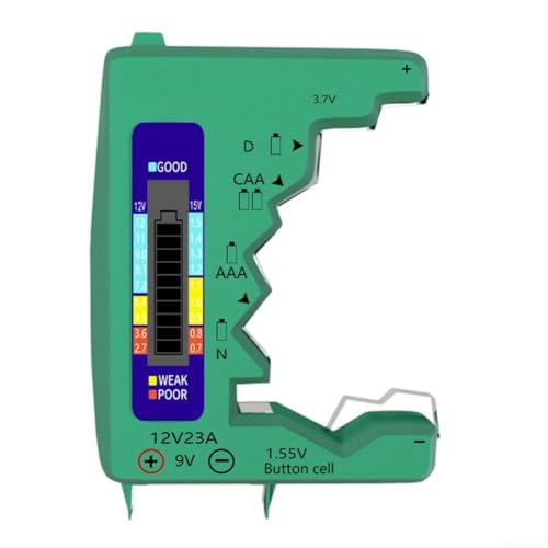 Kompakter Batterietester mit LCD-Display zur Messung des Zustandes von AA für AAA C D N 9V 6F22 SR44 LR44 Batterien zu Hause oder in der Werkstatt von Lioaeust