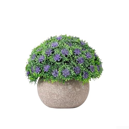 Künstliche Topfpflanze für Hochzeitstischdekoration und Heimgarten, langlebiges Kunststoffdesign (lila) von Lioaeust