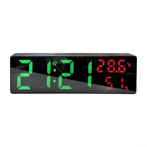 LED-Nachttischuhr mit leicht ablesbarem Display und automatischer Dimmfunktion für Nachtgebrauch (grün) von Lioaeust