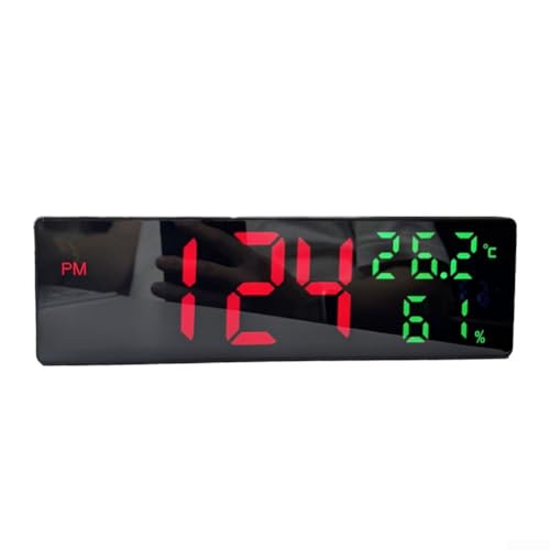 LED-Nachttischuhr mit leicht ablesbarem Display und automatischer Dimmfunktion für Nachtgebrauch (rot) von Lioaeust