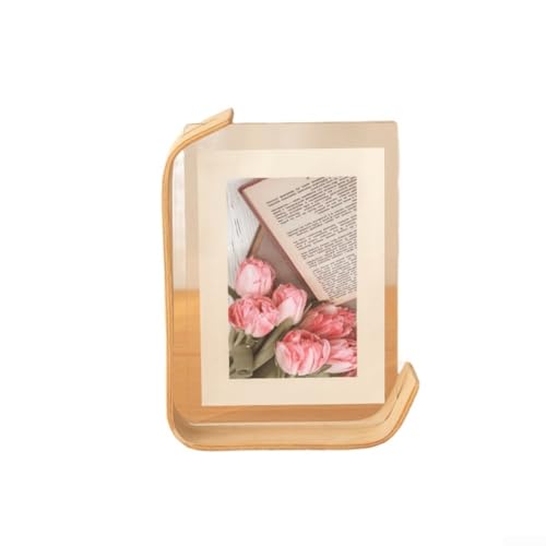Leichter, doppelseitiger Acryl-Bilderrahmen für 10 x 15 cm und 14 x 21 cm große Bilder, bietet eine elegante Option für Foto-Display-Bedürfnisse (14 x 21 cm, Original-Holzfarbe) von Lioaeust
