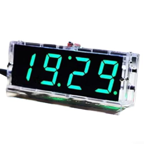 Lioaeust Digital-Uhr-Set zum Selbermachen, 4-Digital-LED-Nixie-Röhren-Set, Anzeige der Zeit, elektronische Uhr, DIY-Teile für Elektronik-Enthusiasten (grün) von Lioaeust
