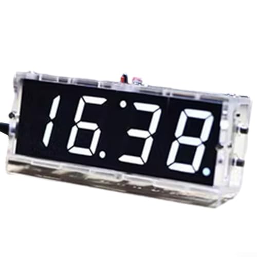 Lioaeust Digital-Uhr-Set zum Selbermachen, 4-Digital-LED-Nixie-Röhren-Set, Anzeige der Zeit, elektronische Uhr, DIY-Teile für Elektronik-Enthusiasten (weiß) von Lioaeust