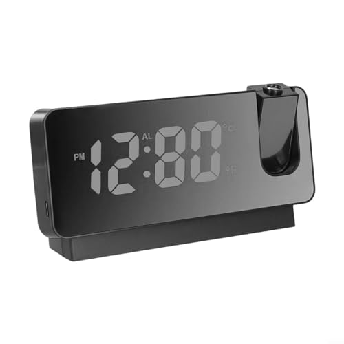 Lioaeust Digitaler Projektionswecker, Uhr LED Digitale Projektion Elektronischer Deckenprojektor Uhr Wecker für Zuhause, (Schwarz) von Lioaeust