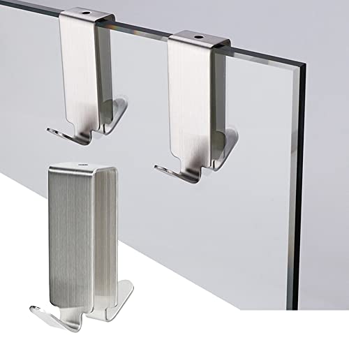Lioaeust Dusch-Doppeltür-Haken, 3 Stück Doppelhaken für Glas-Duschtür, Handtuchhaken über der Badezimmer-Glaswand oben von Lioaeust