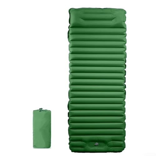 Lioaeust Outdoor Camping Luftmatratze, aufblasbare Isomatte, wasserdicht und verschleißfest, Zaun-Unterstützung, doppellagiges Luftventil (hellgrün) von Lioaeust