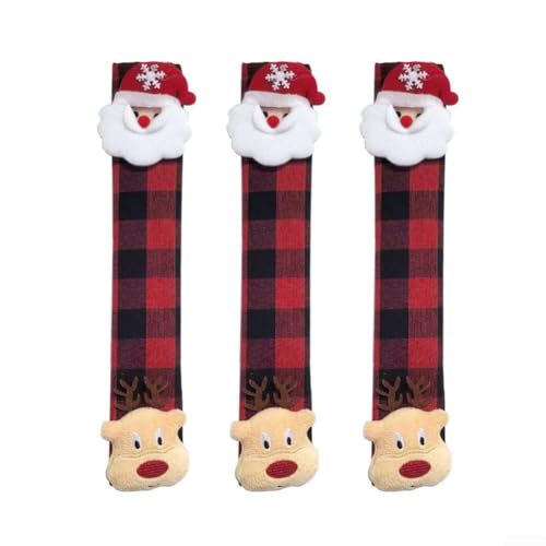 Lioaeust Weihnachtsgriffabdeckungen für Küchengeräte, geeignet für Mikrowelle, Kühlschrank, Griffe für langlebige und praktische Feiertagsküchendekoration (Stil 1) von Lioaeust