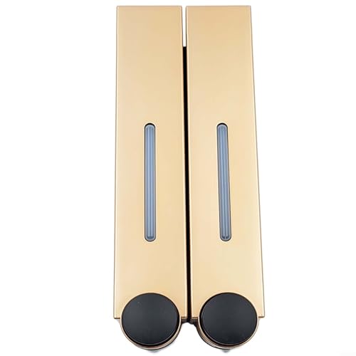Manueller Seifenspender mit 420 ml Fassungsvermögen für Zuhause, Büro und Reisen, wandmontiertes Design (Gold2) von Lioaeust