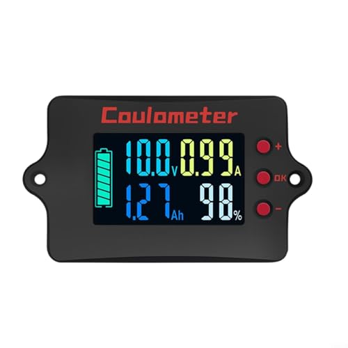 Multifunktionaler Batteriemonitor mit 100 A reinem Kupfer-Shunt, USB-Schnittstelle, LCD-Voltmeter-Display, Messung für Outdoor-Fahrzeug-Stromsysteme (B) von Lioaeust