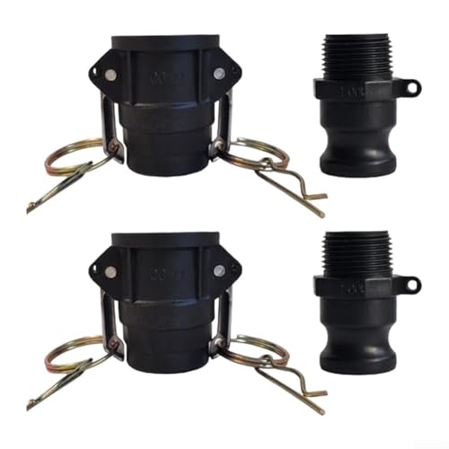 Nockenschloss-Armaturen, 2 Sets Typ D & F, Polypropylen-Schlauchverschraubungs-Set, unterstützt 150 PSI Arbeitsdruckanwendungen (2,5 cm) von Lioaeust