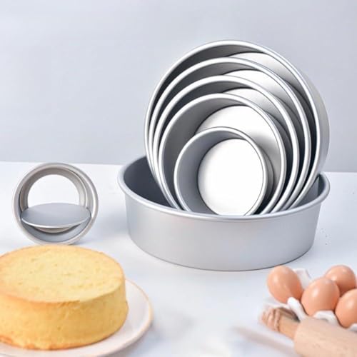 Runde Backform mit abnehmbarem Boden, aus Aluminiumlegierung, für Zuhause, zum Backen, mehrere Größen erhältlich (5,1 cm) von Lioaeust