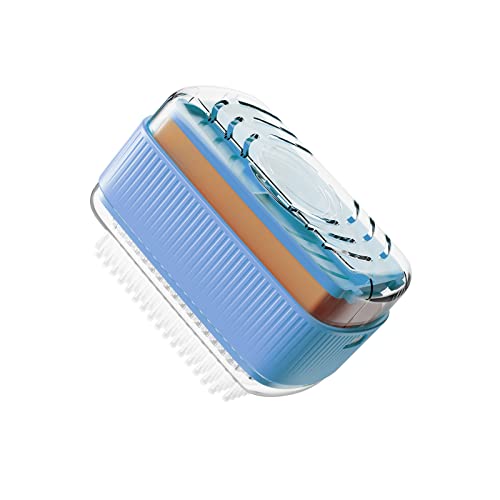 Seifenbox, schäumende Seifenbox mit Seifenschale mit Schaumstoff-Seifenspender, Reise-Seifenbox, Behälter, Seifenhalter, 7,5 x 13 cm (blau) von Lioaeust