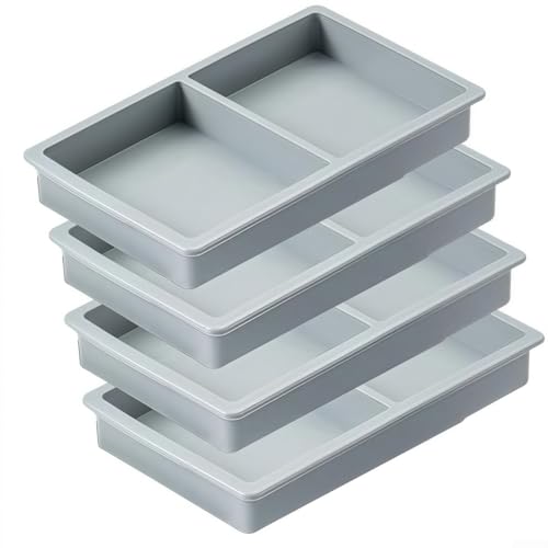 Set mit 4 Silikon-Lebensmitteltabletts für Ernte, rechter Gefriertrockner, mittlere Tabletts, hilft dabei, mehrere Lebensmittel zu organisieren und verhindert Bewegung während des Gefriertrocknens von Lioaeust