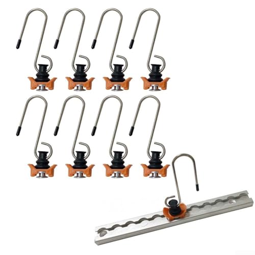 Set mit 8 Airlineschienen-Montagehaken mit Legierungskonstruktion und federbelastetem Kolben für zuverlässige Befestigung an Schienen mit bis zu 50 kg Belastung Set mit 8 Airlineschienen-Montagehaken mit Legierungskonstruktion und federbelastetem Kolben für zuverlässige Befestigung an Schienen mit bis zu 50 kg Belastung von Lioaeust