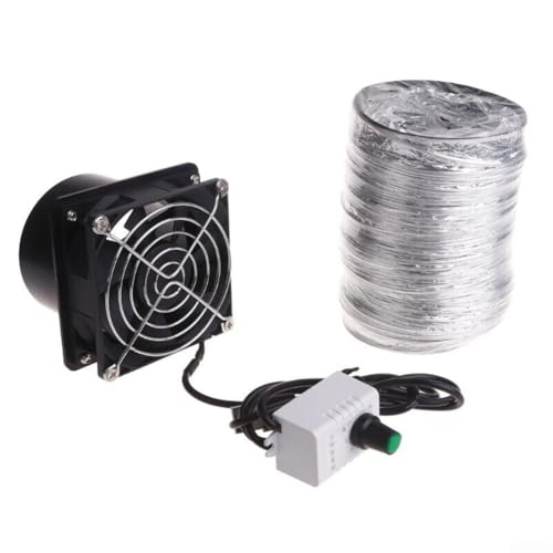 USB-Abluftventilator mit einstellbarer Geschwindigkeit, Rauchabsorber, Abluftventilator für Küche, Badezimmer (Ventilator plus 3 m Rohr) von Lioaeust