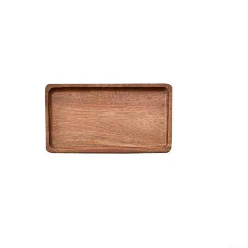 Unregelmäßiger ovaler Speiseteller und Serviertablett aus Holz für Gerichte Snacks Obst und Dessert aus Massivholz für stilvolle Tischdekoration (29,5 x 10,5 cm) von Lioaeust