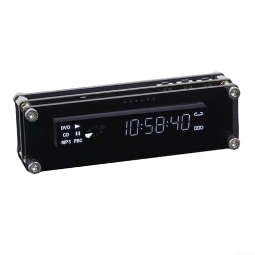 VFD Leuchtende Uhr mit WLAN-Auto-Kalibrierung, Acryl-Schutz-Frontplatte, hinterer Stromanschluss, geeignet für Desktop, Auto-Konsolen und Heimwerker (LED-Uhr) von Lioaeust
