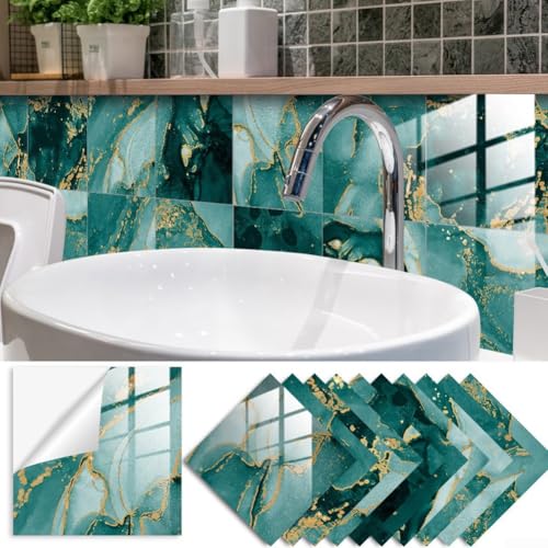 Verbessern Sie die Ästhetik Ihrer Küche drastisch mit wasserdichten PVC-Fliesenaufklebern speziell (15 x 15 cm) von Lioaeust