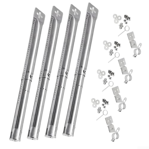Verstellbare Edelstahl Grill Herdköpfe mit Zündbügel 4 Stück Set kompatibel mit Glo, Master Forge von Lioaeust