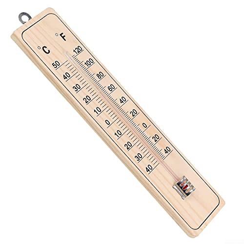 Wandthermometer für den Innen- und Außenbereich, Holz, Analoges Raum-/Garten-Thermometer-Set zum Aufhängen in Ihrem Zuhause von Lioaeust