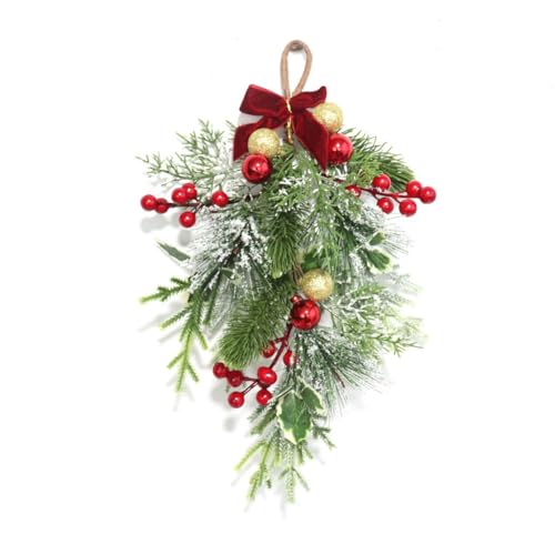 Weihnachtsgirlande mit Tannenzapfen, roten Beeren, Tannennadeln und Schleife, entworfen zum Aufhängen an Wänden, Türen oder Weihnachtsbäumen Weihnachtsgirlande mit Tannenzapfen, roten Beeren, Tannennadeln und Schleife, entworfen zum Aufhängen an Wänden, Türen oder Weihnachtsbäumen von Lioaeust