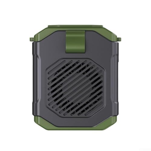Wiederaufladbarer Mini-Taillenventilator mit Aufladen und 5 einstellbaren Geschwindigkeiten, Hand-Design mit Taillenclip oder hängendem Hals für Arbeit, Camping und Sport (grün) von Lioaeust