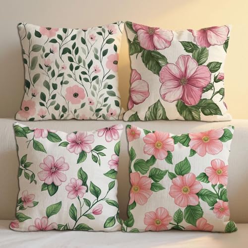 Kissenbezüge Lila Kissenbezug Blumen Kissenhüllen 40x40 cm Leinen Deko Kissen 4er Set Quadrat Sofakisse Dekokissen Beidseitig Bedruckt Muster für Deko Wohnzimmer Zimmer, Geschenke für Frauen b-1431 Kissenbezüge Lila Kissenbezug Blumen Kissenhüllen 40x40 cm Leinen Deko Kissen 4er Set Quadrat Sofakisse Dekokissen Beidseitig Bedruckt Muster für Deko Wohnzimmer Zimmer, Geschenke für Frauen b-1431 von Lioauanh
