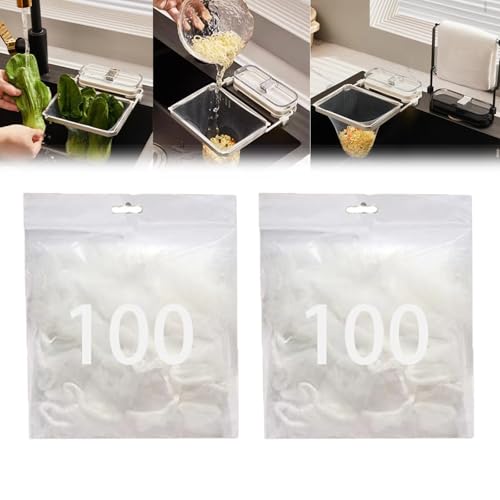 Suction Cup Sink Strainer, Sink Drain Strainer, Kitchen Sink Filter, Sink Drain Strainer Basket with 100PCS Net, Removable Suction Cup Kitchen Sink Filter Rack with Mesh Bag for Food Waste (200 Bag) von Liocwocne