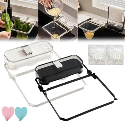 Suction Cup Sink Strainer, Sink Drain Strainer, Kitchen Sink Filter, Sink Drain Strainer Basket with 100PCS Net, Removable Suction Cup Kitchen Sink Filter Rack with Mesh Bag for Food Waste (2pcs-B) von Liocwocne