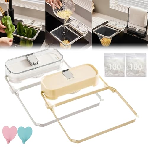 Suction Cup Sink Strainer, Sink Drain Strainer, Kitchen Sink Filter, Sink Drain Strainer Basket with 100PCS Net, Removable Suction Cup Kitchen Sink Filter Rack with Mesh Bag for Food Waste (2pcs-C) von Liocwocne