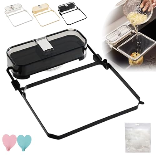 Suction Cup Sink Strainer, Sink Drain Strainer, Kitchen Sink Filter, Sink Drain Strainer Basket with 100PCS Net, Removable Suction Cup Kitchen Sink Filter Rack with Mesh Bag for Food Waste (Black) von Liocwocne