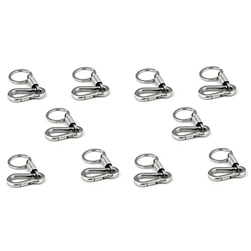 Lioggyet 10 x Karabiner, robust, poliert, für den Bund, silberfarben von Lioggyet