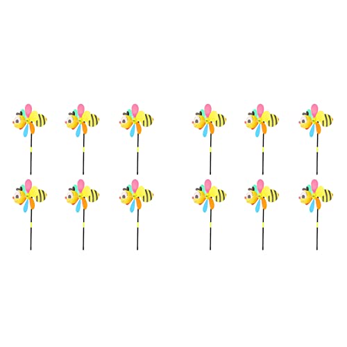 Lioggyet 12 Stück Biene Wind Spinners Windräder 3D Tier Windmühlen Garten Pfähle Ornamente Für Rasen Garten Terrasse von Lioggyet