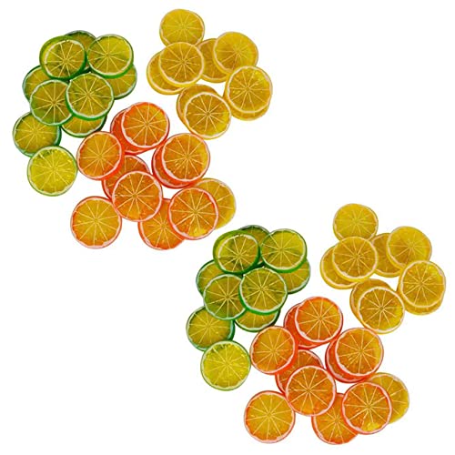 Lioggyet 2 Sets künstliche Zitronenscheiben, künstliche Früchte, Mini-Zitronenscheiben, Modell mit künstlichen Früchten aus Kunststoff von Lioggyet