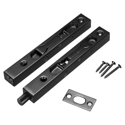 Lioggyet 2 x 15 cm Türschlösser - Verdeckte Sicherheitsschlösser aus Edelstahl für französische Türen mit Beschlägen, eingelassene Metallriegel. von Lioggyet