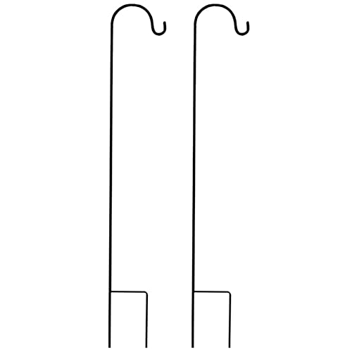 Lioggyet 2 x Hirtenpfahl, rostbeständig, Metall-Pflanzenständer für den Außenbereich, Aufhänger, Vogelfutterstation, 80,5 x 10 x 1 cm von Lioggyet