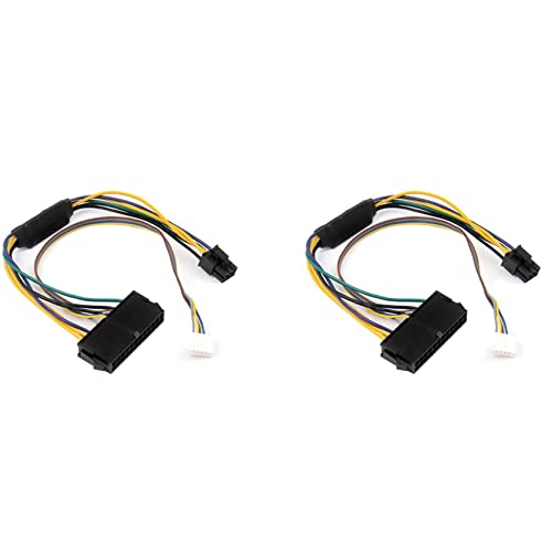 Lioggyet 2 x modulares Netzteilkabel, 30 cm, ATX 24, 24 Buchsen, 1 6 Stecker mit 6 Steckern von Lioggyet